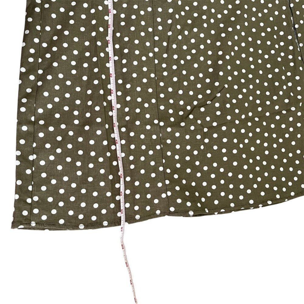 Zara Linen Blend Polka Dot Midi Dress XS Ecru Khaki Front Slit NWT Summer Party - Picture 14 of 14
